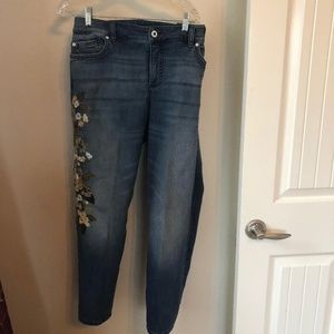 Flower Embellished Jeans